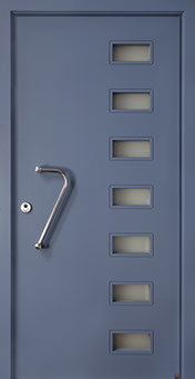 Moderne Haustür in Blaugrau